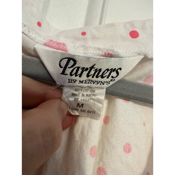 Vintage‎ Mervyn's white and pink polka dot tank blouse M - Picture 5 of 6